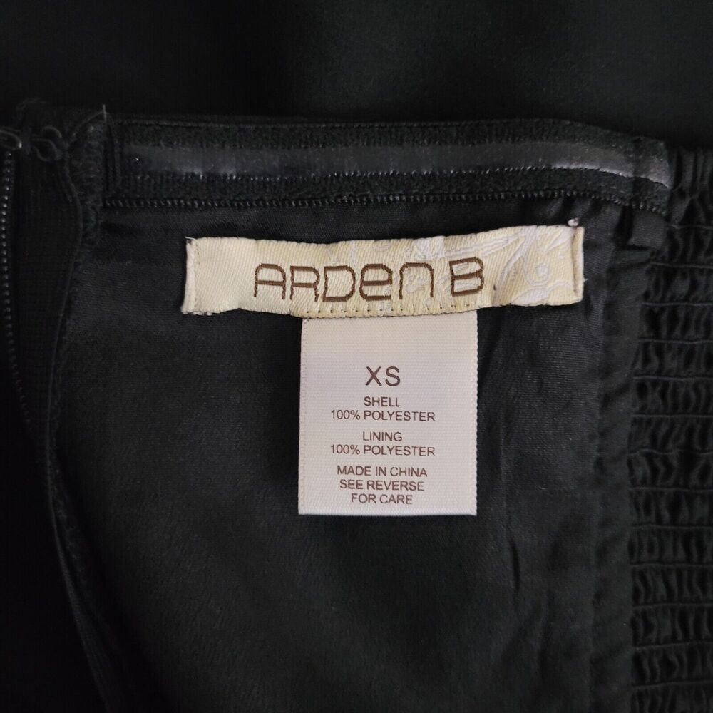 Vintage Arden B Dress XS Black Sweetheart Ruffles Party 90s Mini Short Strapless - Picture 6 of 10